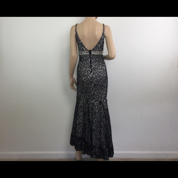 Sequin Hearts Mercedes Metallic Lace Mermaid Gown - Picture 6 of 7